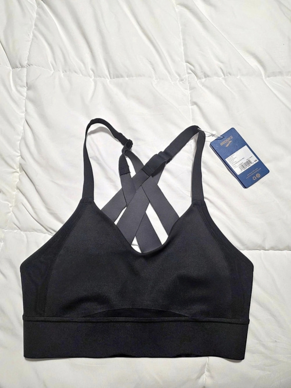 Brooks Drive Interlace Run Bra Sports Bra Black 32C/D NWT